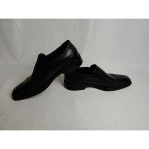 Ecco Men's Black Leather Slip On Loafers Wedding Dress Shoes.